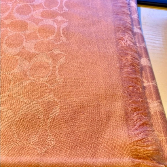 Coach 97580 Women's Logo Signature Spring Stole Scarf Wrap Lightweight Silk Wool - Picture 4 of 7